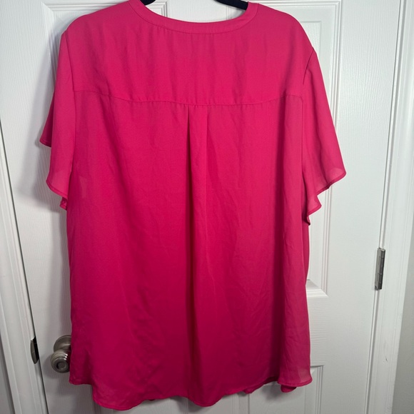 NWOT. Torrid Georgette Pullover bright pink Blouse. Size 4. georgette blouse - Picture 9 of 14